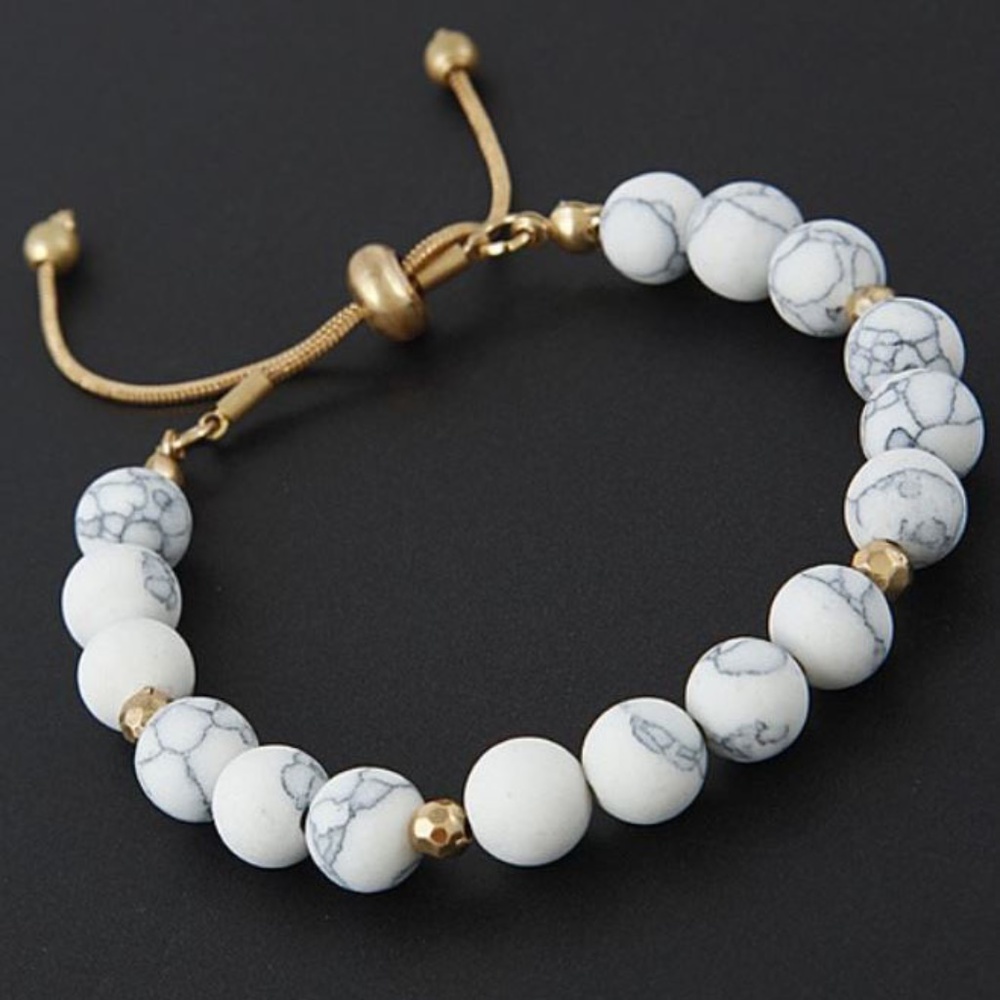 White Marble Beaded Bracelet